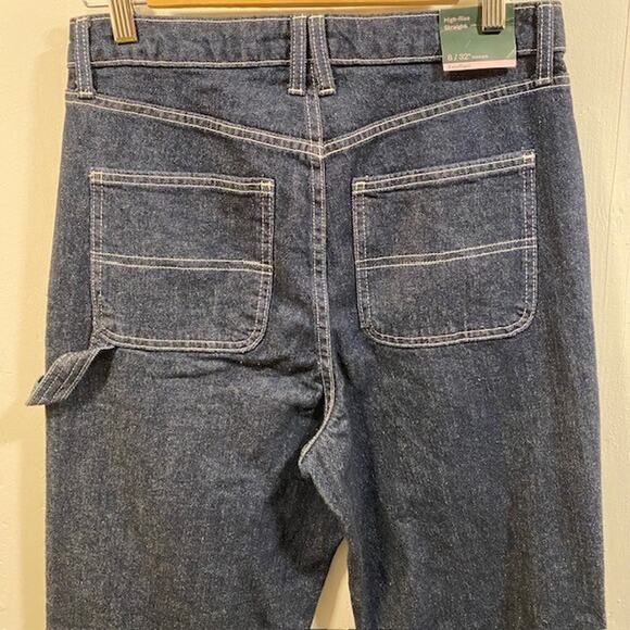 NEW w Tags WILD FABLE High Rise Straight Leg Carpenter Dark Wash Jeans Womens 8 - Picture 4 of 11